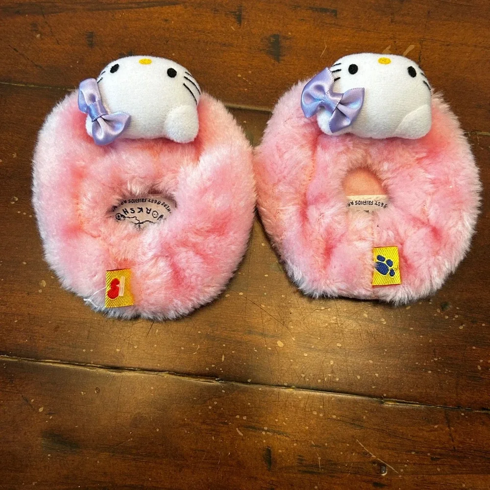 Build-A-Bear Hello Kitty Fuzzy Slippers Pink Plush Toy Accessory OS Sanrio EUC